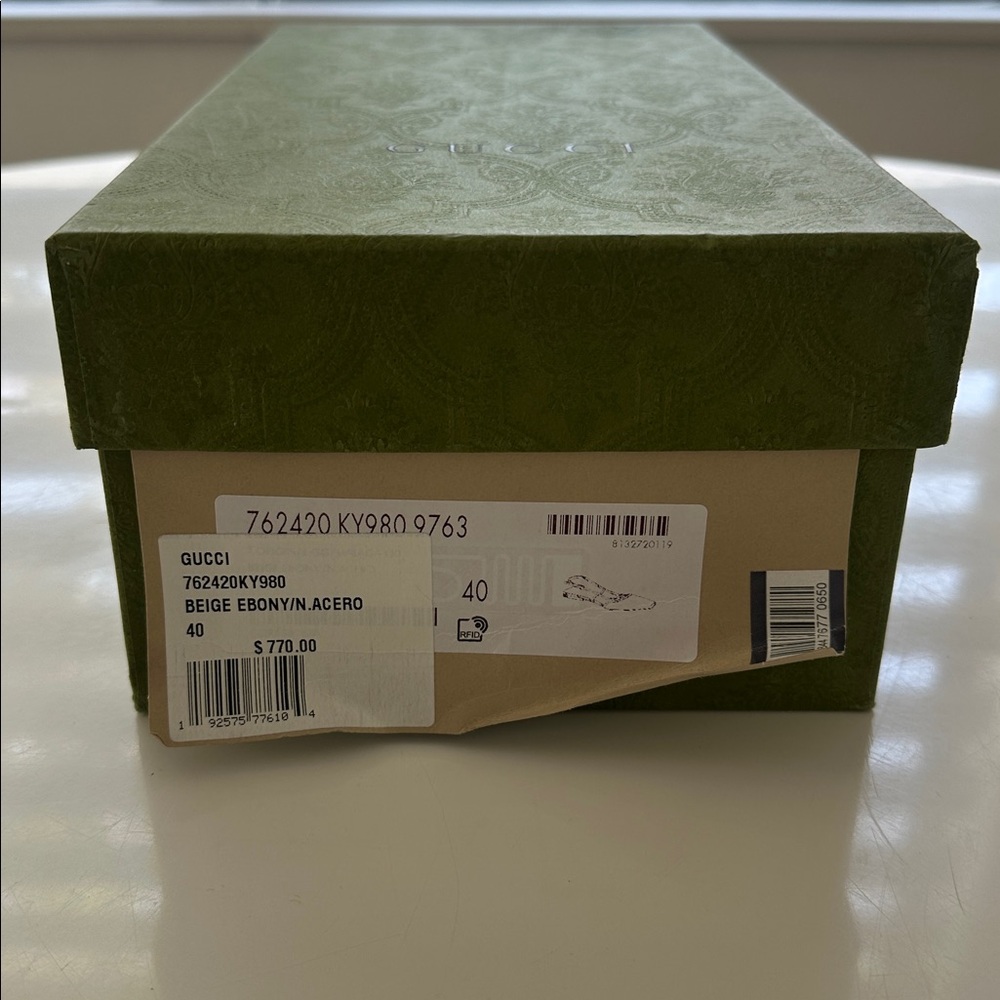 Gucci Beige Monogram Slingback Flats - Picture 3 of 13